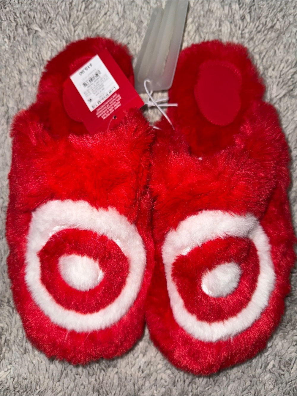 NWT Target 🎯 Red plush slippers size large 9/10 cottagecore collegiate feminine